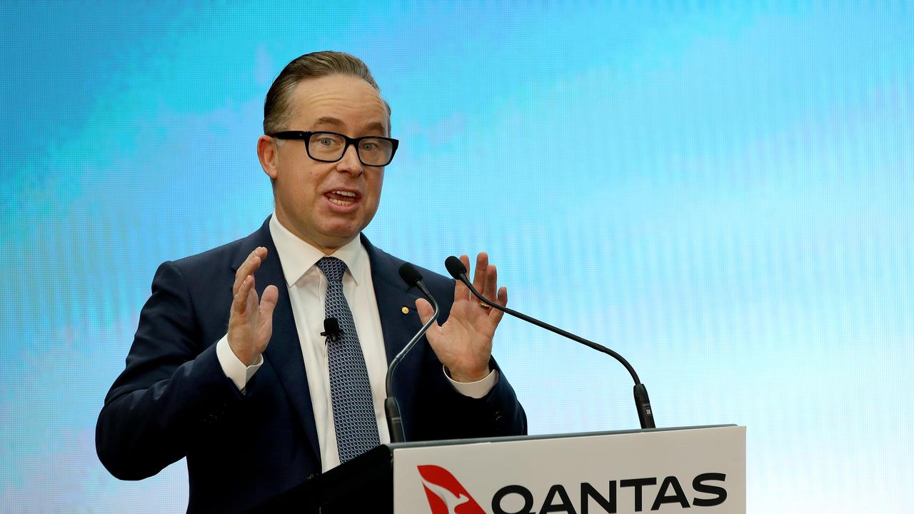 “Aviation is a crucial industry, especially in a country the size of Australia,” Qantas CEO Alan Joyce said on Thursday. Picture: Toby Zerna