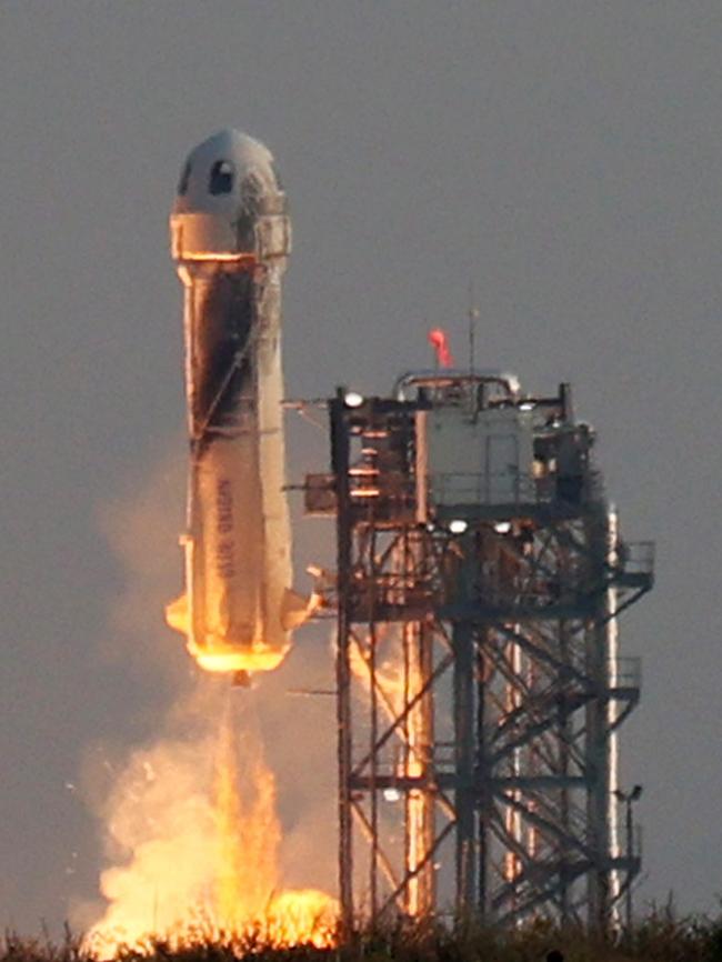 The mission marks the fourth human flight for the New Shepard program and the 20th in its history. Picture: Joe Raedle/Getty Images/AFP.