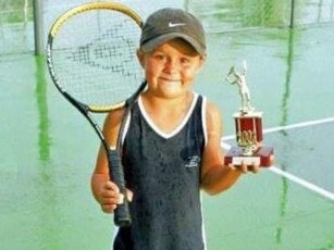 The iconic photo of a young Ash after her first tournament win. Picture: Supplied