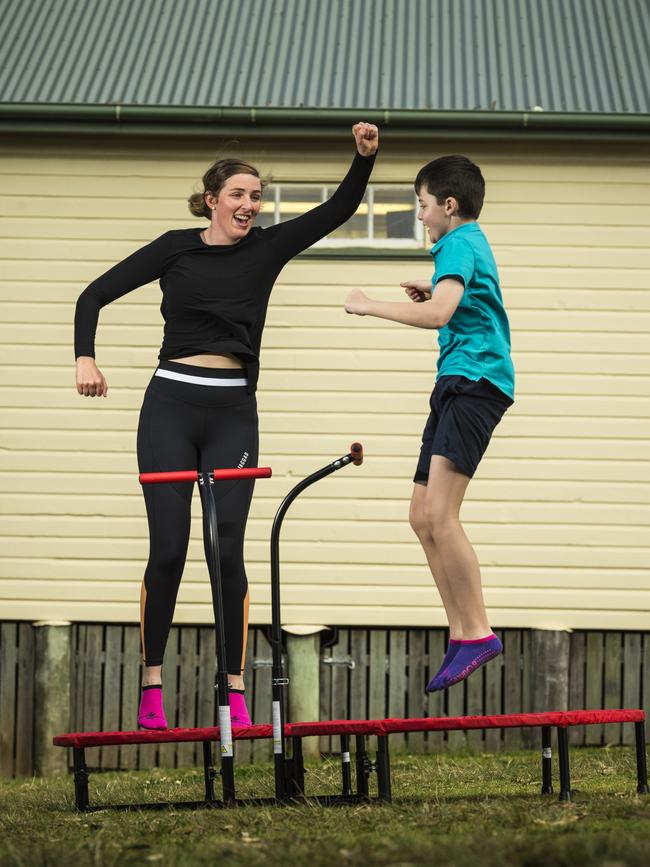 Lydia Barker and Bennett Burton at Boogie Bounce Toowoomba. Picture: Kevin Farmer