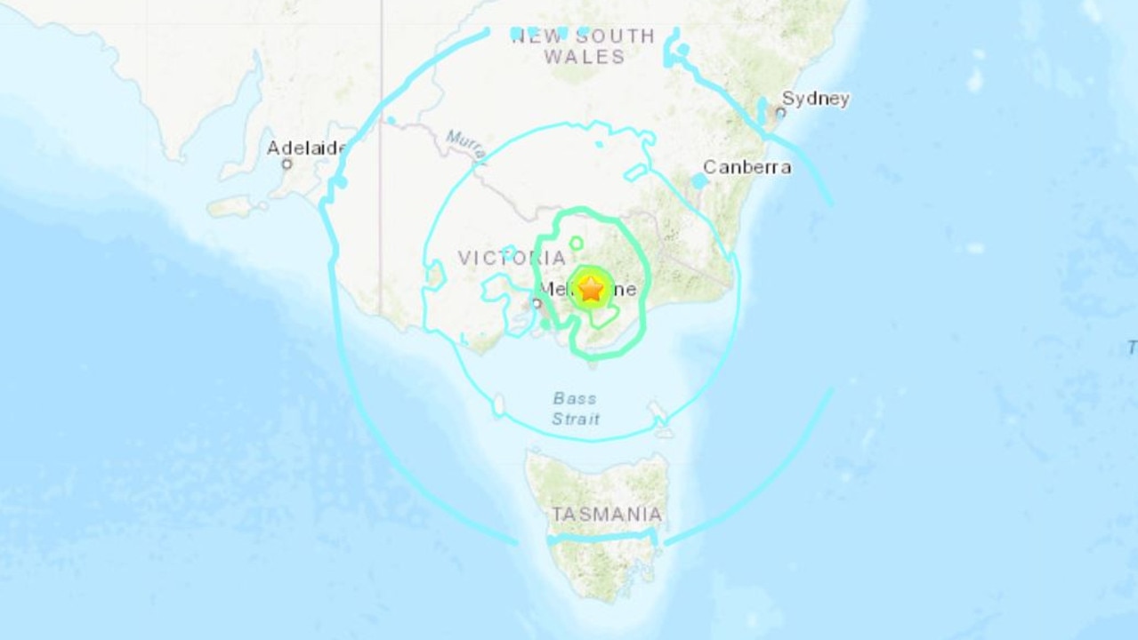 Map showing the epicentre of the earthquake and the intensity of the tremors in surrounding areas. Source: USGS