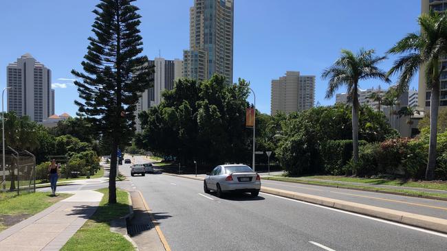 Traffic is quieter on Gold Coast roads during the Commonwealth Games. Picture Amanda Robbemond Gold Coast Highway, Surfers Paradise.