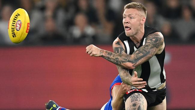 Jordan De Goey is happy at Collingwood. Picture: Quinn Rooney/Getty Images