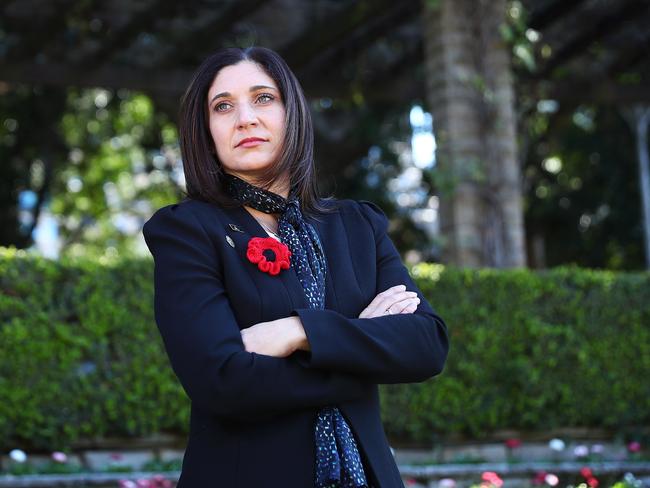 9/8/18: Gwen Cherne who's husband committed suicide when he returned from serving in Iraq and Afghanistan. Since then, she has been committed to seeking more domestic support services for those in her situation - the Army helps widows whose husband die abroad, but not from mental illness. She's also an ambassador for the Invictus Games. John Feder/The Australian.