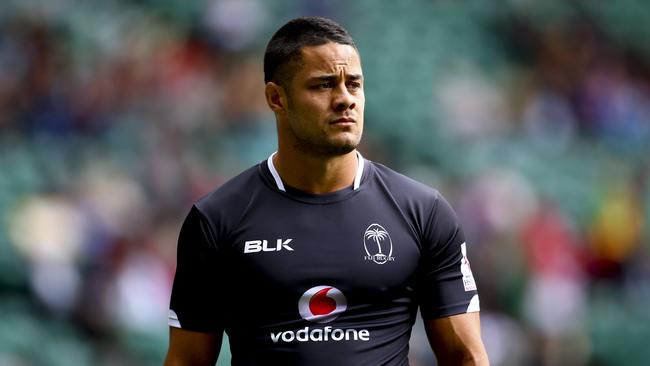 Jarryd Hayne of Fiji warms up at the London Sevens.