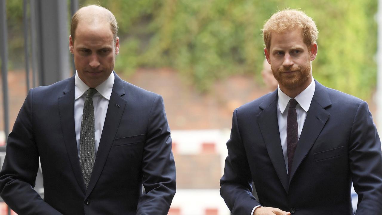 Harry and William’s relationship has apparently been fractured for many months. Picture: AP.