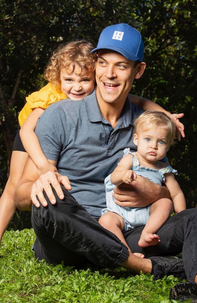 Dads of Nundah founder Nicolas Bonastre and his two young children.