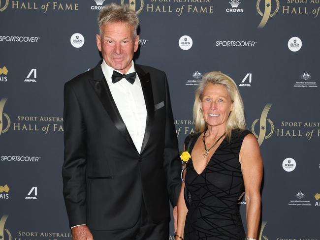 MELBOURNE, AUSTRALIA - NOVEMBER 18 2024Sam Newman and Sue Stanley attend the Sport Australia Hall of Fame night at Crown Palladium.Picture: Brendan Beckett