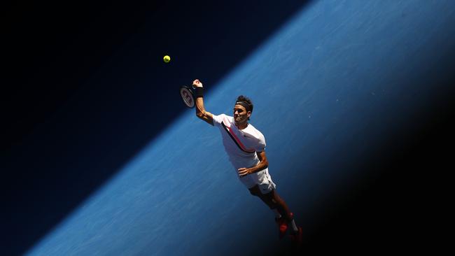 Roger Federer during his win over Marton Fucsovics.