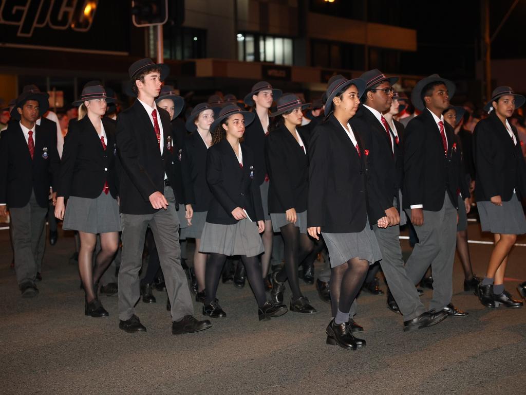 Hundreds of people joined veterans old and young at the Mackay Dawn Service march, Mackay Anzac Day 2025. Pictures: Mackay Regional Council.