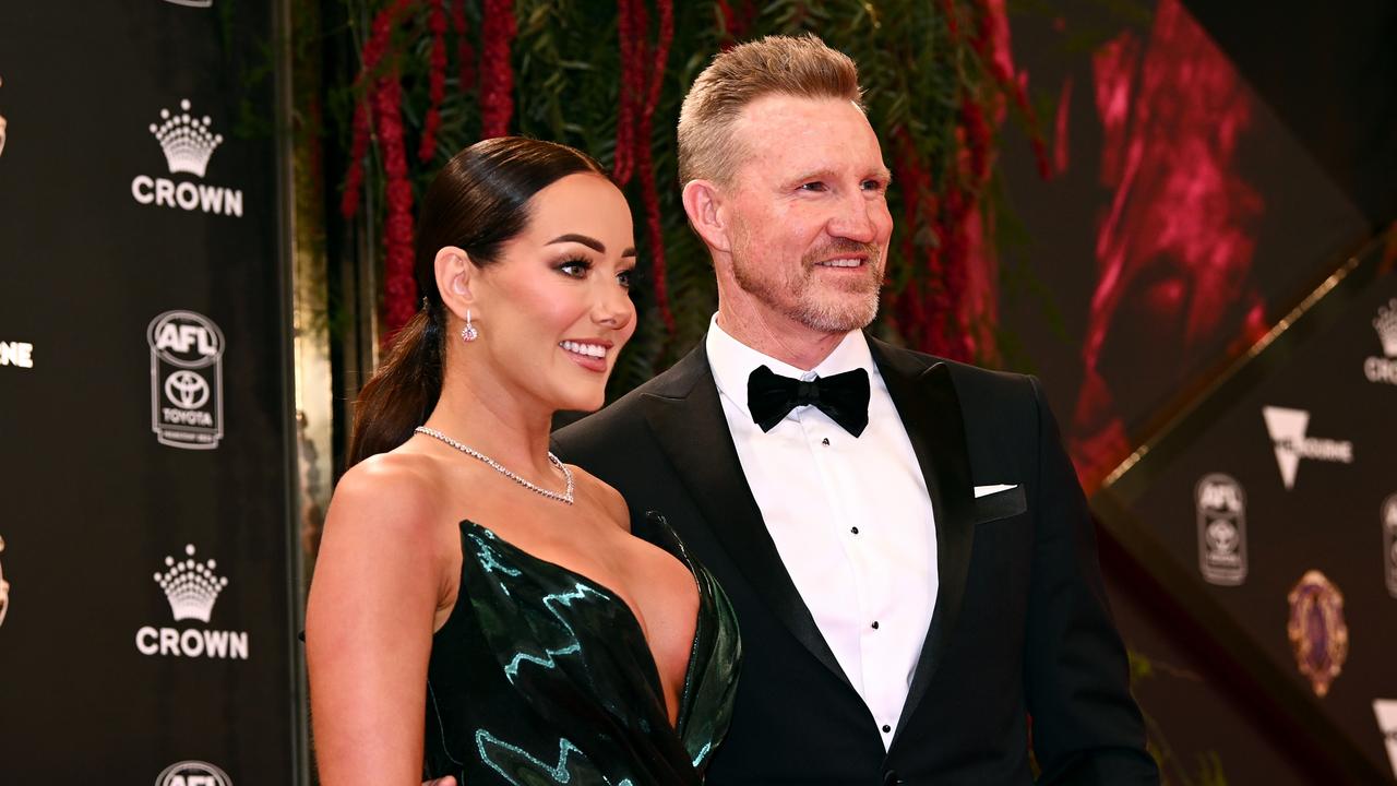 Brodie Ryan and Nathan Buckley arrive at the 2022 Brownlow. (Photo by Quinn Rooney/Getty Images)