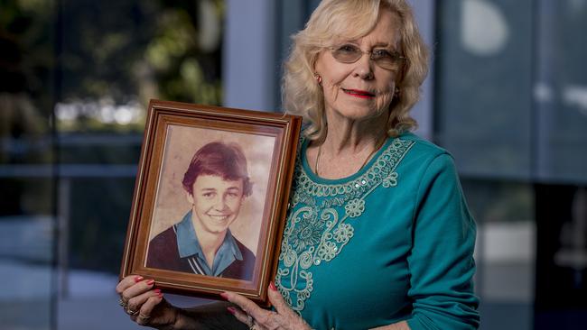 Dr Iona Abrahamson with a picture of her son David. Picture: Jerad Williams.