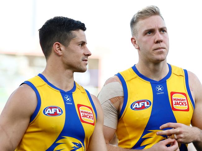 Allen is co-captain of the Eagles with Liam Duggan. Picture: Michael Willson/AFL Photos via Getty Images