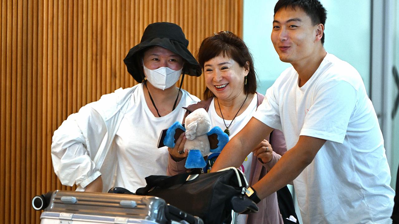 Chinese tourists arrive in Australia. Picture: Lyndon Mechielsen/Courier Mail