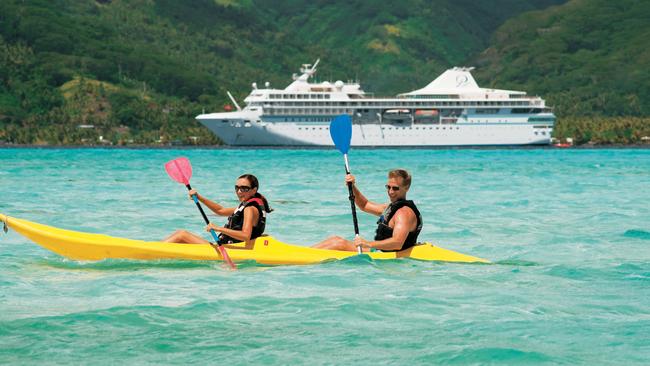 Cruise ship Paul Gauguin in French Polynesia. The line will review its pause in operations in June.