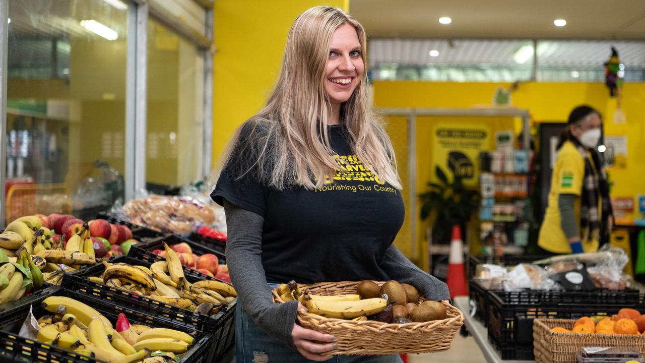 OzHarvest Market Manager Eliza van der Sman has seen a steep increase in the amount of people who attend the food relief store. Picture: NCA NewsWire / Flavio Brancaleone