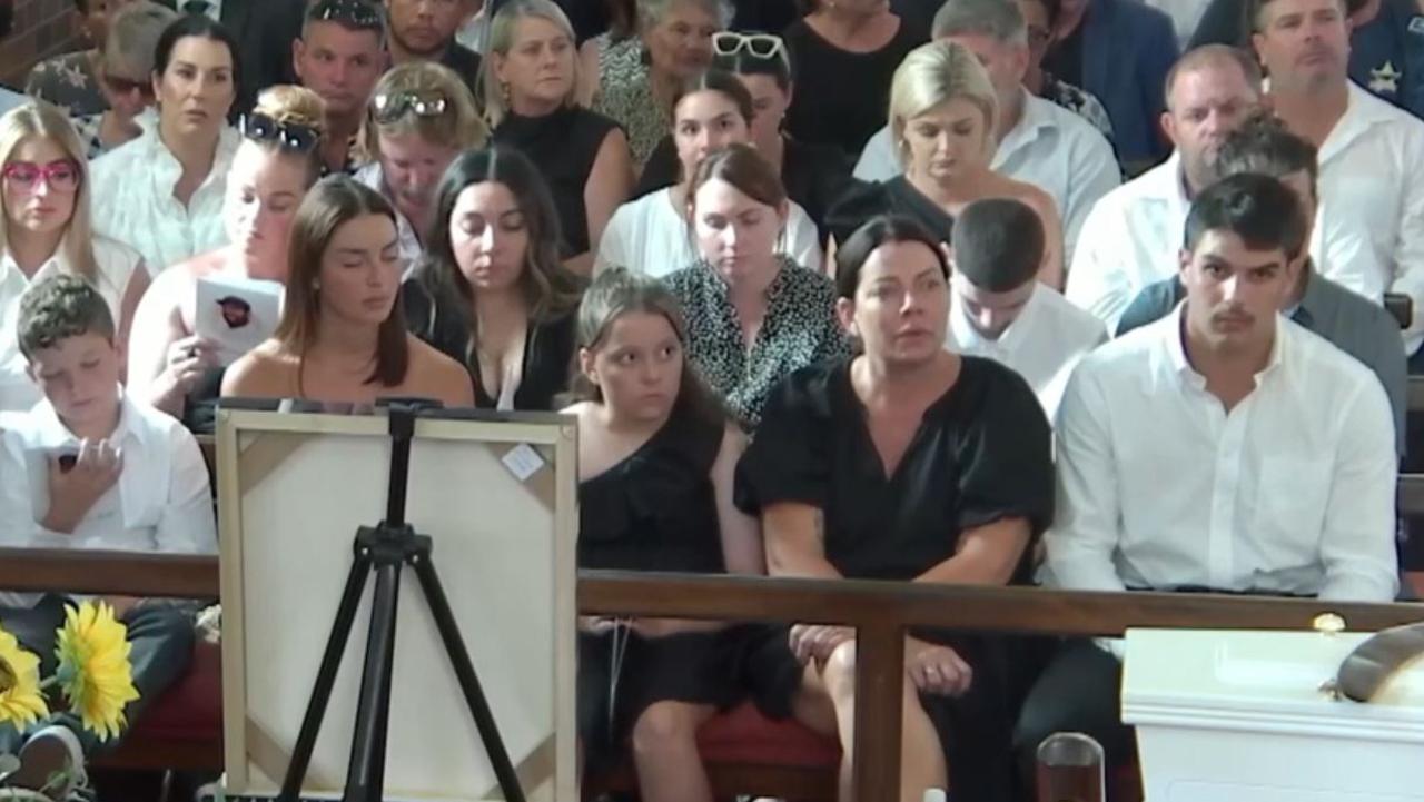 Webb’s family looked on as the eulogies were read.