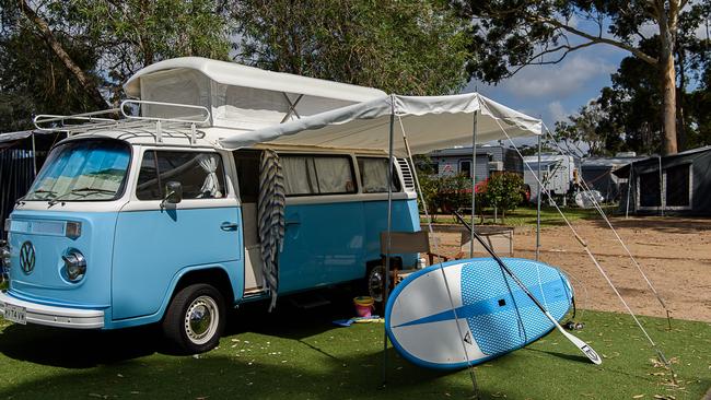 A kombi van with extras available for rent on Camplify.