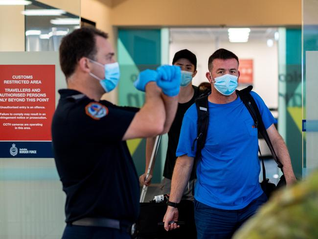 GREATER Brisbane has been declared a COVID-19 hot spot by the NT government, with all travellers entering the Territory required to go into mandatory quarantine effective immediately. Two flights were in the air when the announcement was made.Picture: Che Chorley