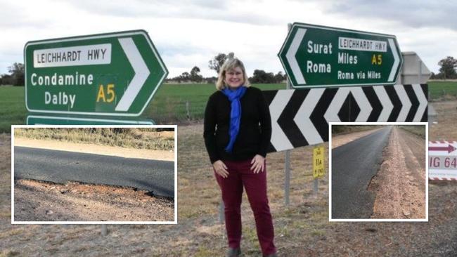 BAD CONDITION: Member for Warrego Ann Leahy has lashed the State Government for their poor commitment to regional roads. Picture: Contributed