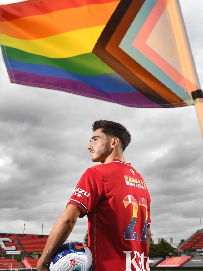 Josh Cavallo at Coopers Stadium Hindmarsh. Picture: Tricia Watkinson