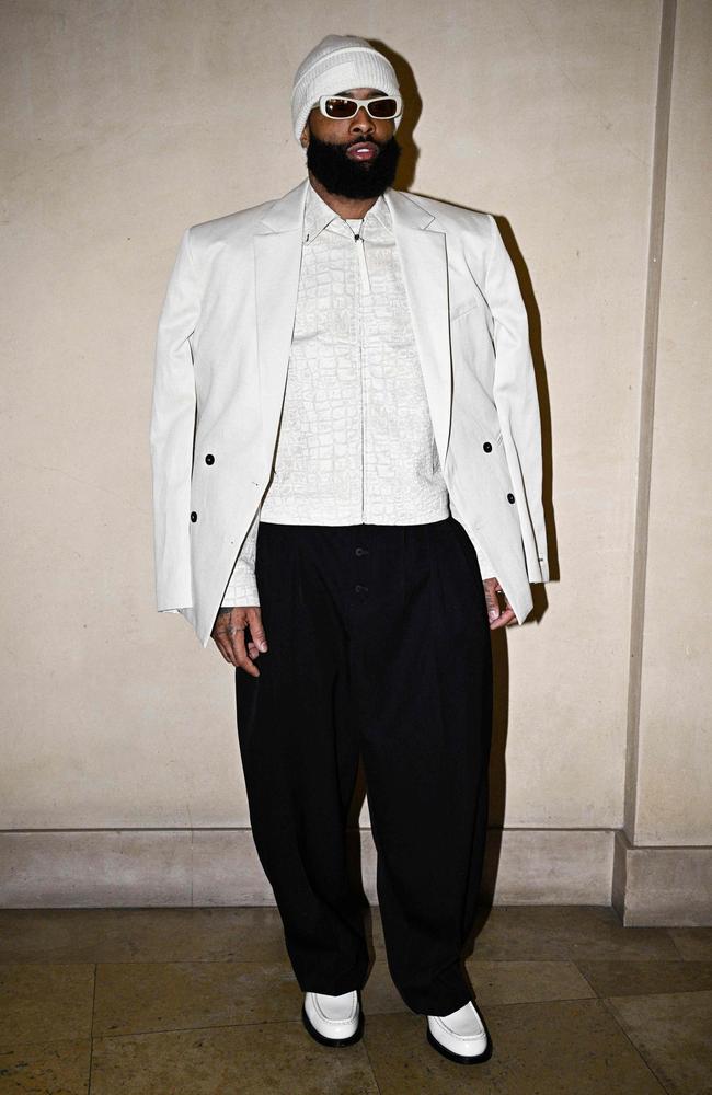 American football player Odell Beckham Jr at the Jacquemus Menswear show. Picture: Julien De Rosa/AFP