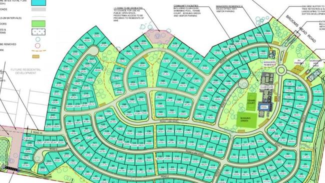 The original plan for the Gulmarrad Manufactured Homes with 255 residences.