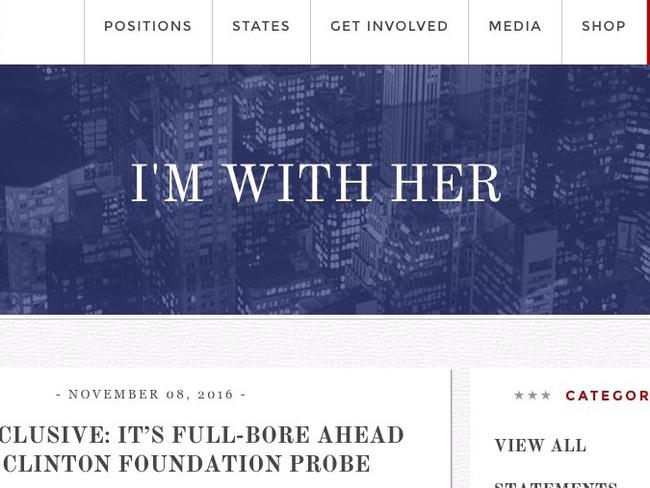 Pro-Clinton slogans found their way onto the Trump website.