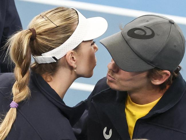 Katie Boulter and Alex de Minaur. Picture: DAVID GRAY / AFP