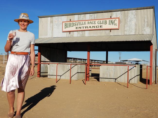 Olivia O’Neil at the Birdsville Race track. Tickets have gone on sale today for this year's event. Picture Supplied,  Padraic ONeill