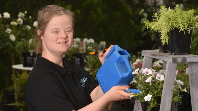 Carly Batten at her Carly &amp; gg's Garden shop in Jensen. Picture: Evan Morgan