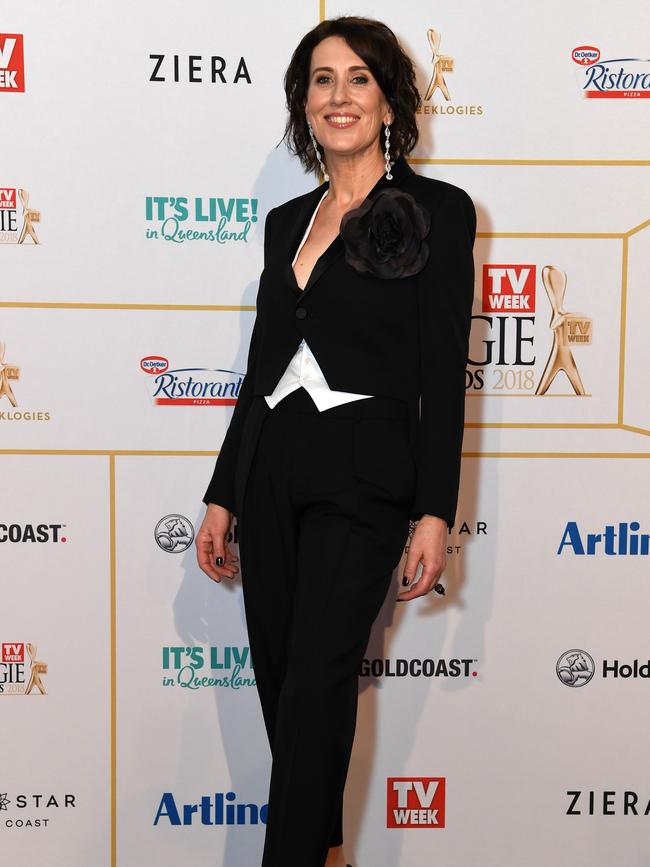 Virginia Trioli rocking a black suit. Picture: AAP