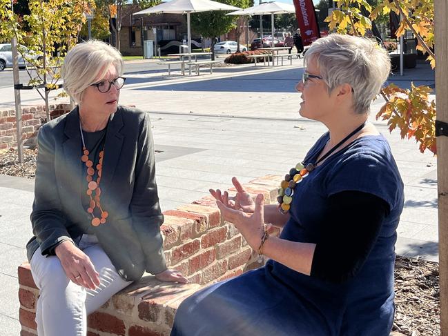 Indi MP Helen Haines and psychologist Kim Haebich in Wodonga after announcing her proposal to build an eating disorder recovery centre.