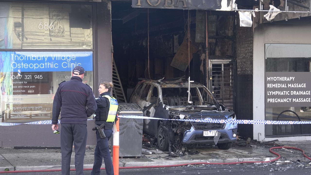 The police believe the fire is suspicious and a crime scene has been established. Picture: NewsWire / Valeriu Campan