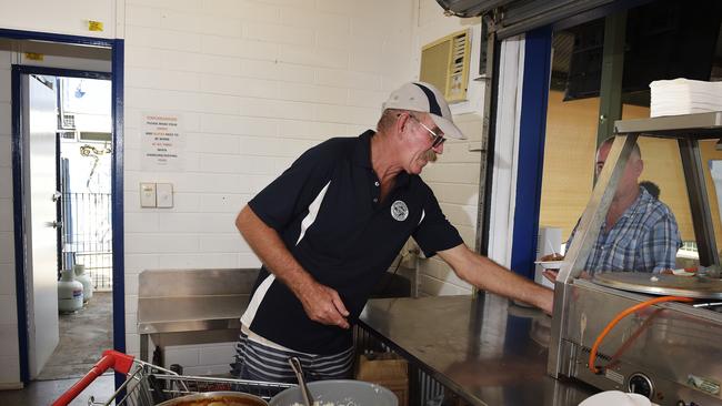 Chef Graeme Logie cooks and serves to those in need Picture: KERI MEGELUS