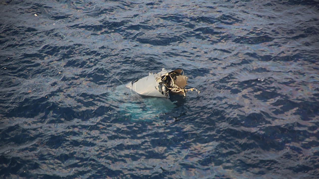 The remains of a US Osprey aircraft that crashed into the sea off the Japanese island of Yakushima on November 29. Picture: AFP / 10th Regional Coast Guard Headquarters