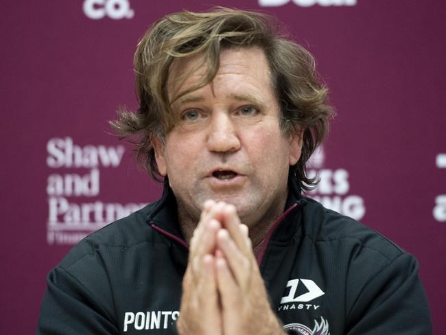 Des Hasler was superb in a crisis for Manly. Picture: Daily Telegraph / Monique Harmer