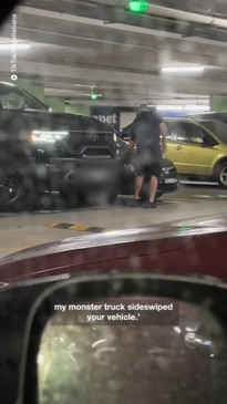 Woman furious after large American vehicle 'sideswipes' in carpark