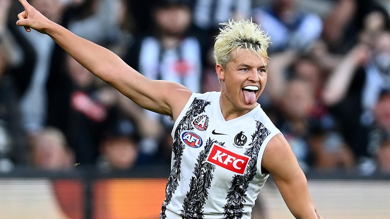 Jack Ginnivan missed Collingwood’s training session on Thursday. Picture: Quinn Rooney/Getty Images