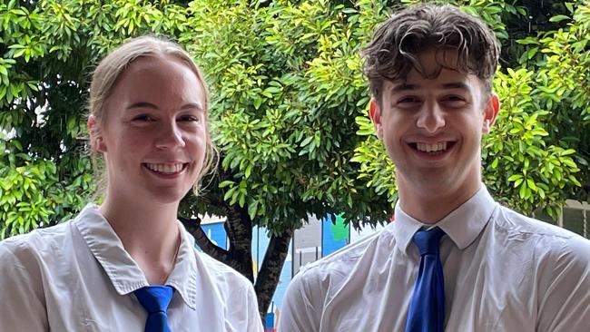 Aspley State High School high achievers Stephanie Hines and Jeevan Wandres. Photo: supplied