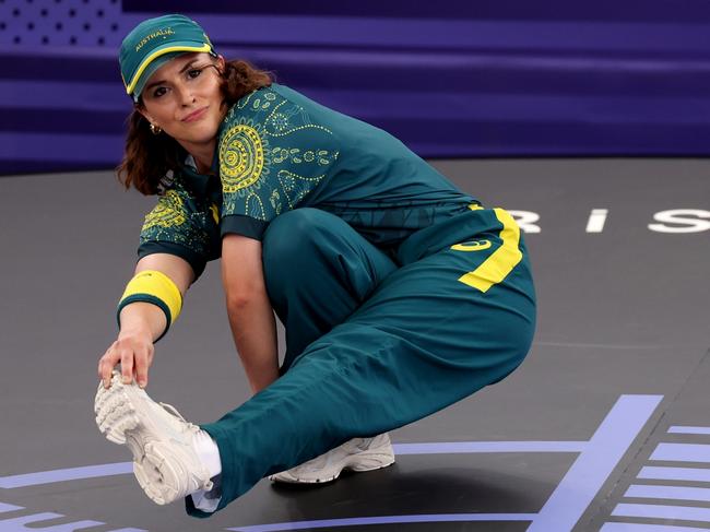 Raygun competes during the B-Girls round robin on day 14 of the Paris Olympics. Picture: Getty Images