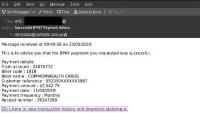 The scam email.