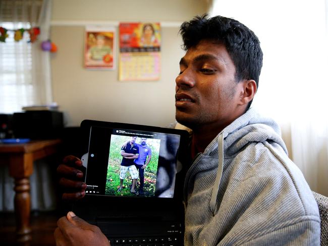 Jisi Navarathinam mourns his brother, Ajanthan Navarathinam, who brought heat beads into the house after a barbecue in 2015, and consequently died in his sleep from carbon monoxide poisoning. Picture: Justin Sanson