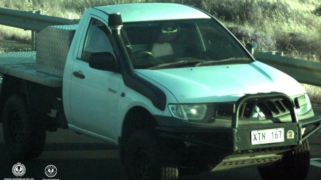 Police believe Kevin Jewell is "armed and dangerous" and travelling in this Mitsubishi Triton ute. Picture: SA Police