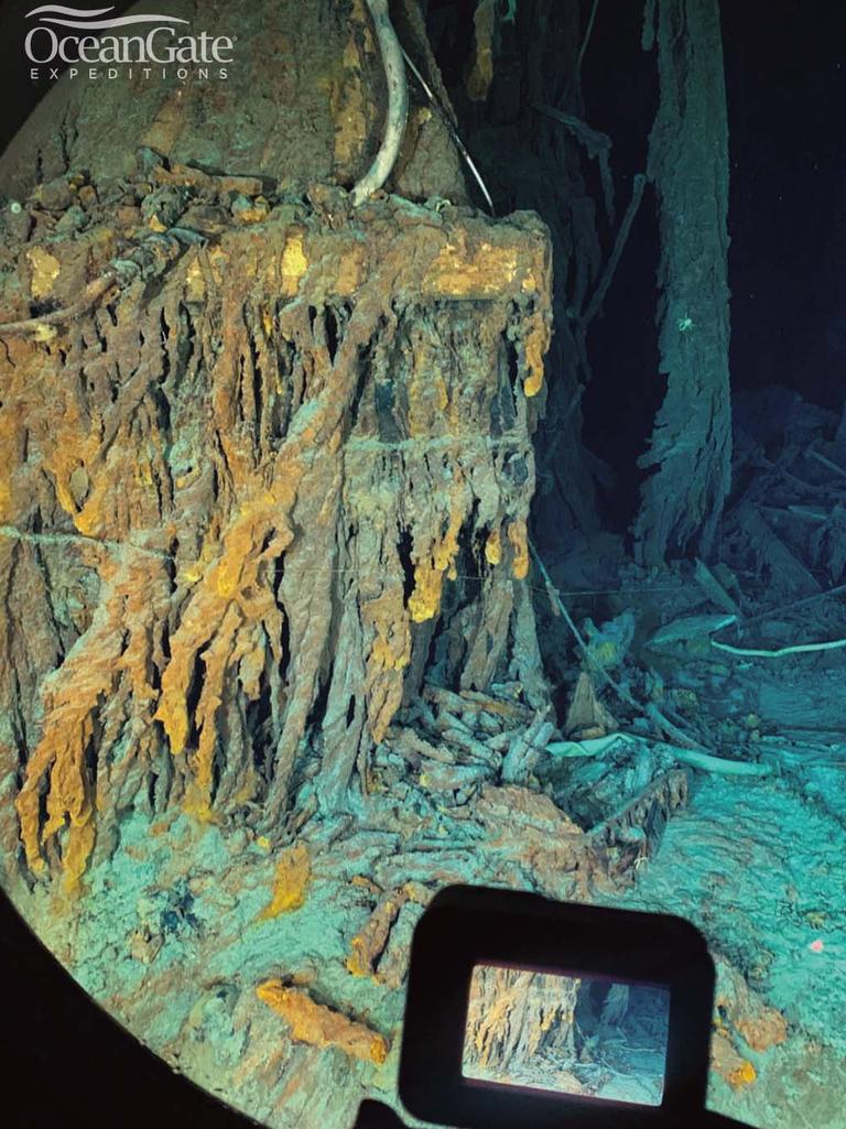 Photos of the sunken Titanic wreck have previously been captured by explorers on board the Titan. Picture: OceanGate/Facebook