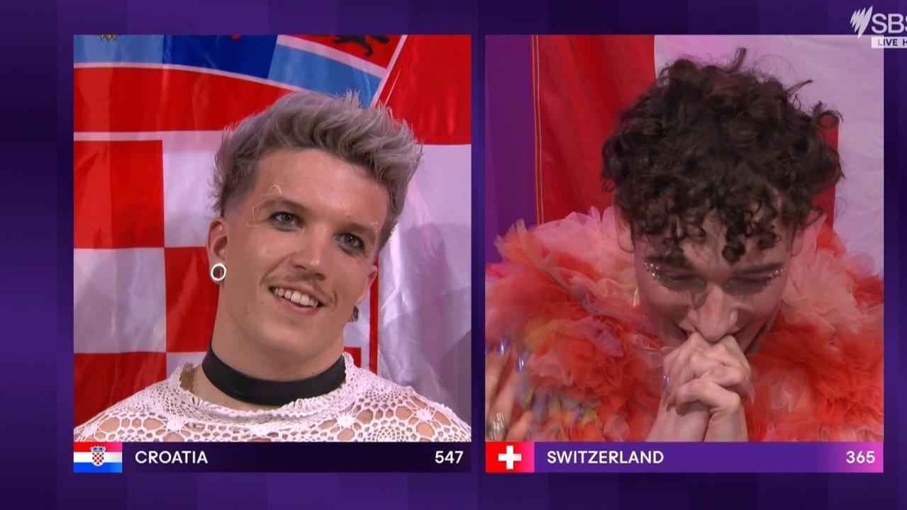 The top two contestants before Switzerland was announced as the winner.