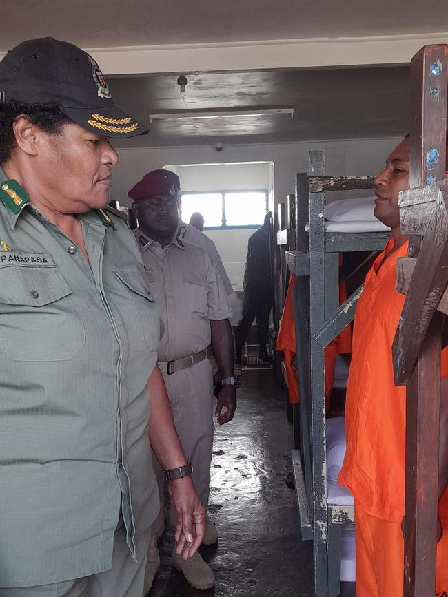 Fiji Commissioner of Corrections Salote Panapasa in a prison dorm.