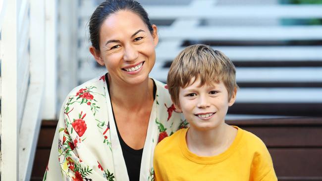 Faye James and her son Pablo, 8, who is a huge fan of Roblox. Picture: Tim Hunter.