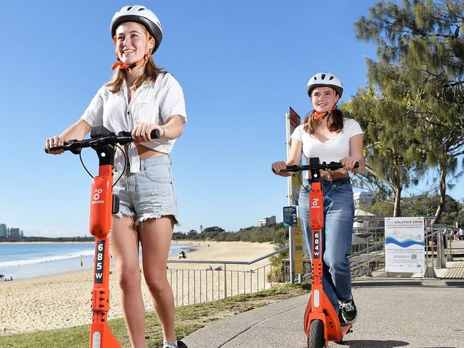 Neuron e-scooters at Mooloolaba.