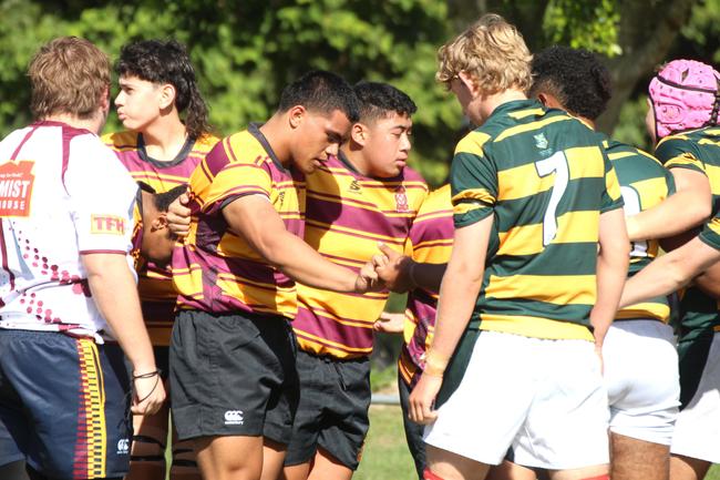 Ballymore Cup rugby action at the Albany Creek Brumbies Junior Rugby Union Club on Friday, April 12, 2024.